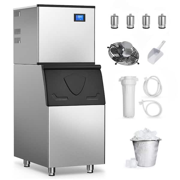 22.24 in. 650 lbs./24-Hours Split Commercial Freestanding Ice Maker in Silver 182-Full Size Ice Cubes/Cycle (2-Pack)