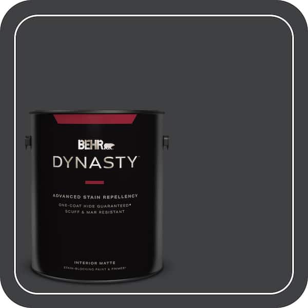 BEHR DYNASTY 1 gal. Home Decorators Collection #HDC-MD-04 Totally Black Matte Interior Stain-Blocking Paint & Primer