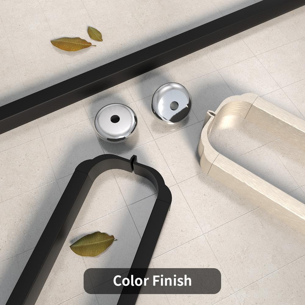 Matte Black Double Sliding Semi-Frameless Tub Door