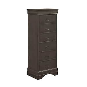 21.46 in. Gray 6 -Drawer Chest of Drawers
