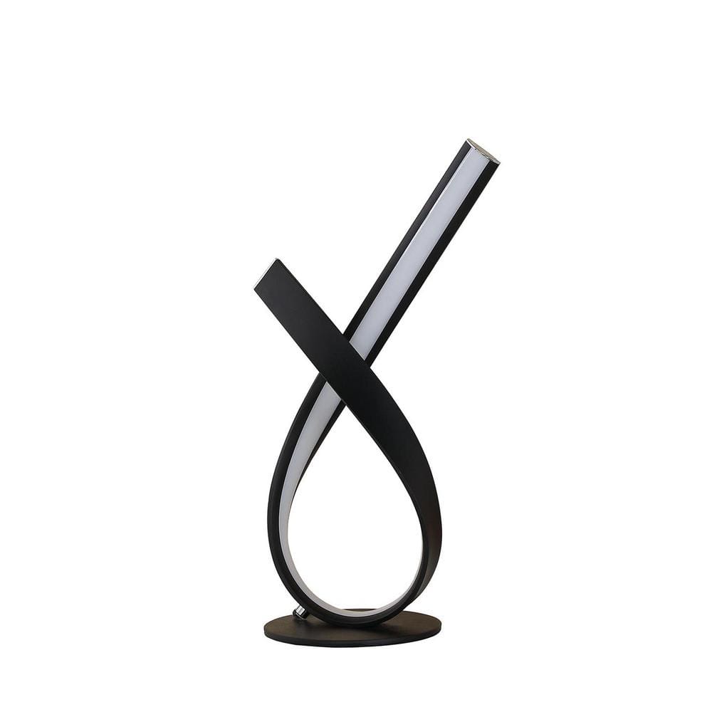 17" Black Metal Abstract Ribbon Bow LED Table Lamp