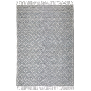 Ogden Ivory Teal 6 ft. x 9 ft. Rectangle Solid Pattern Wool Polyester Cotton Runner Rug