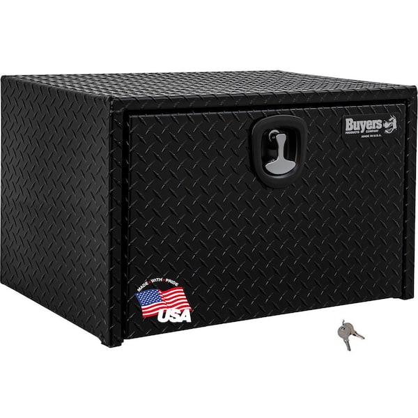 18 in. x 18 in. x 30 in. Gloss BlackDiamond Tread Aluminum Underbody Truck Tool Box