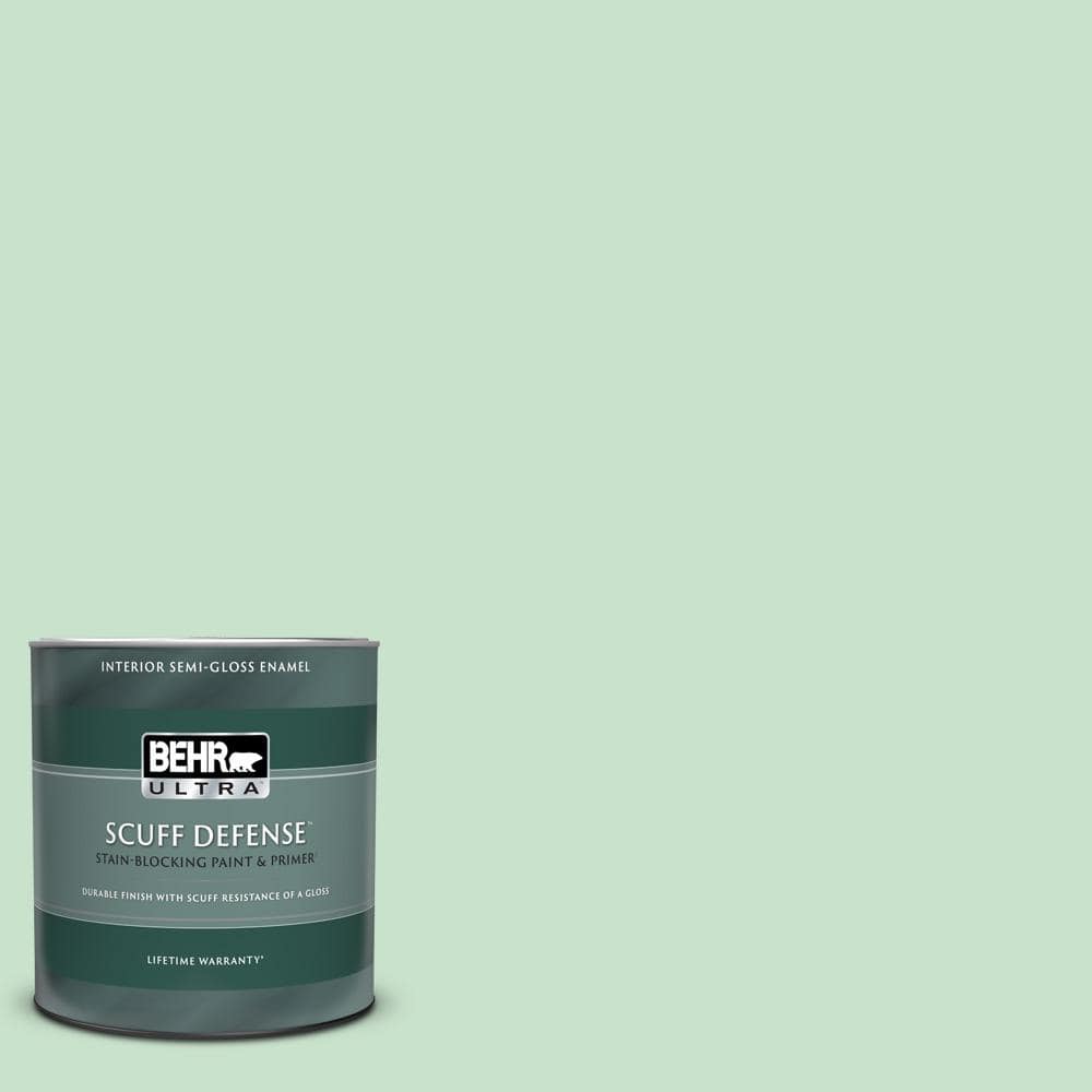 BEHR ULTRA 1 qt. #M410-2 Wishful Green Extra Durable Semi-Gloss Enamel ...