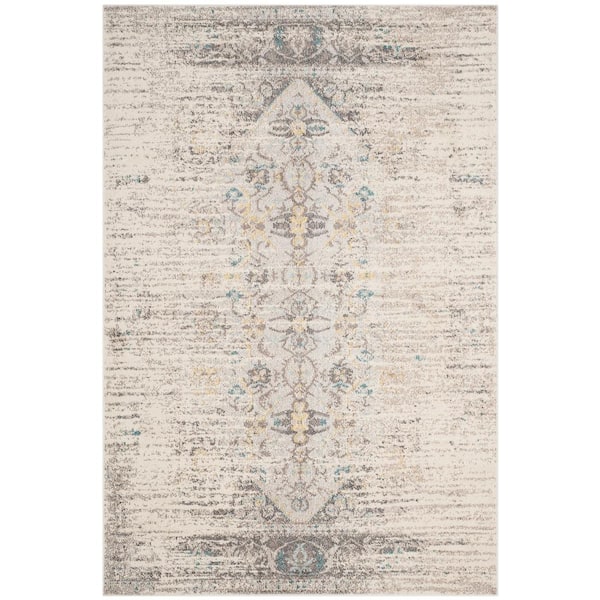 SAFAVIEH Monaco Grey/Multi 4 ft. x 6 ft. Border Area Rug