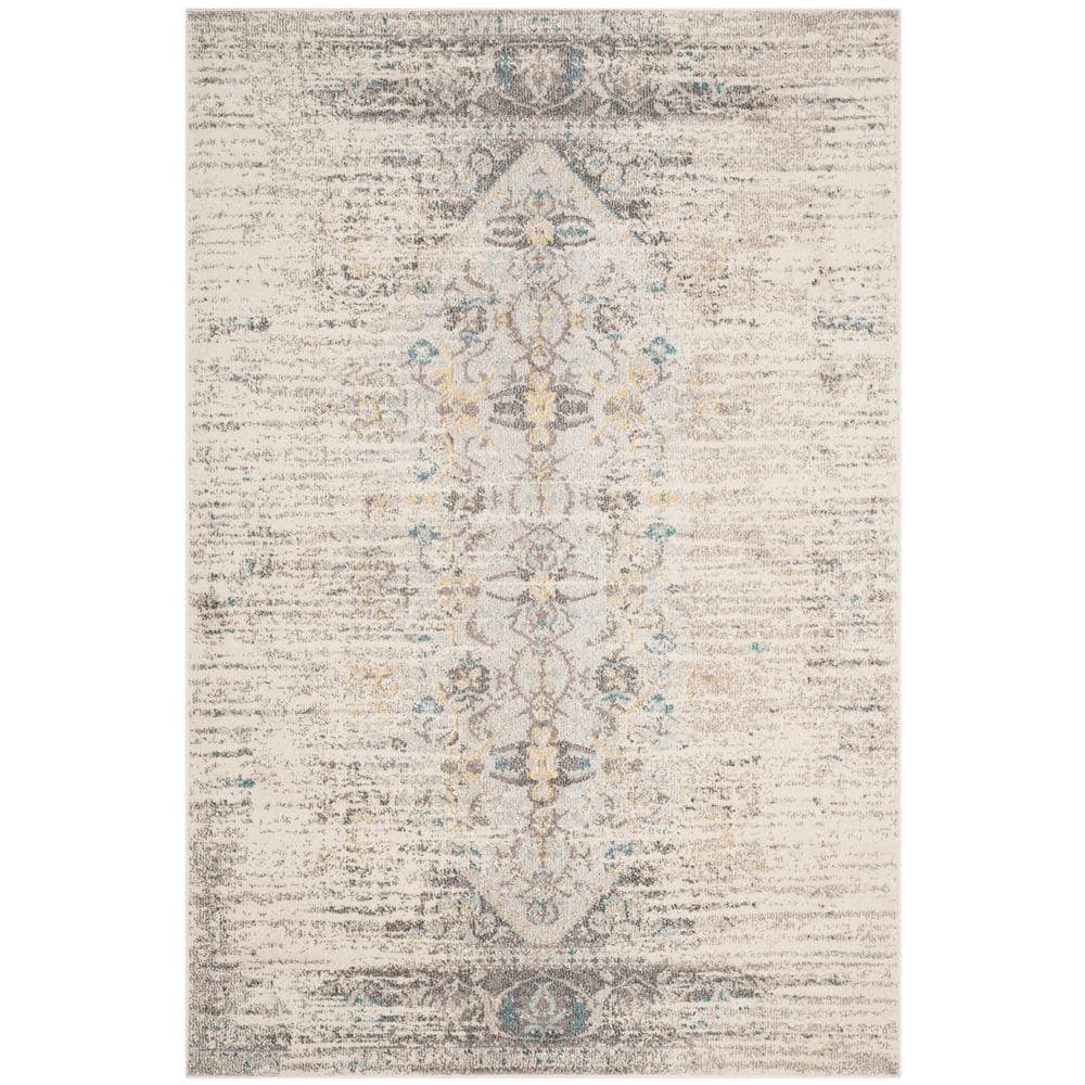 Reversible Gray Synthetic 5'1" x 7'7" Hand-Knotted Area Rug