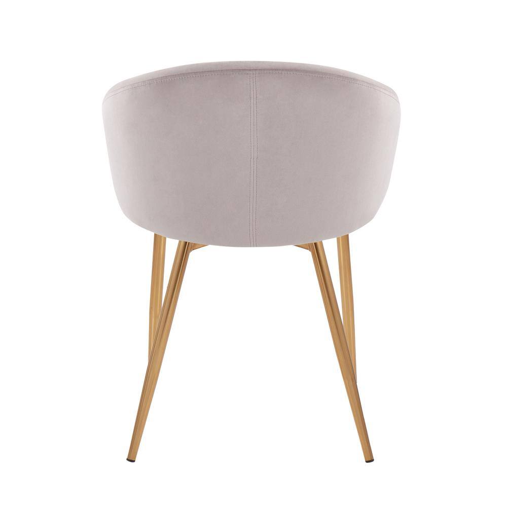 Pearl Silver Velvet Low Backrest Chair with Metal Tapered Legs