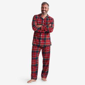 Company Cotton Family Flannel Men's Small Red Plaid Pajama Set