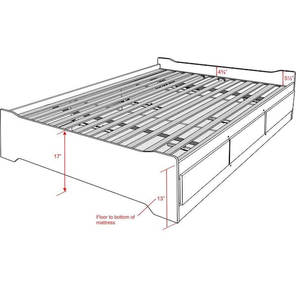 Prepac Sonoma Queen Wood Storage Bed, Prepac Sonoma Black King Platform Storage Bed With 6 Drawers