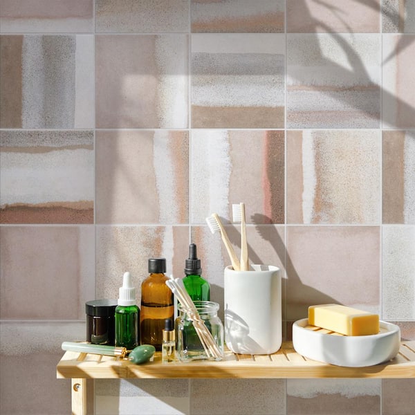 Matter Canvas Taupe Red 6 in. x 6 in. Porcelain Floor and Wall Tile (6.5 sq. ft./Case)