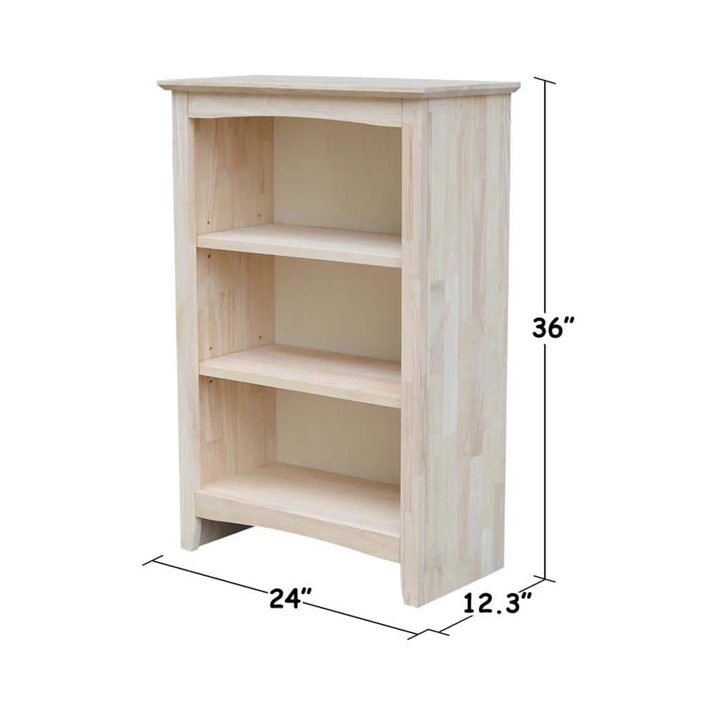 Adjustable Solid Parawood Shaker Bookcase, 42 in Brown