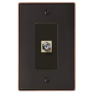 Ansley 1 Gang Coax Metal Wall Plate - Aged Bronze