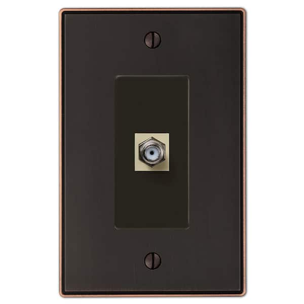 AMERELLE Ansley 1 Gang Coax Metal Wall Plate - Aged Bronze