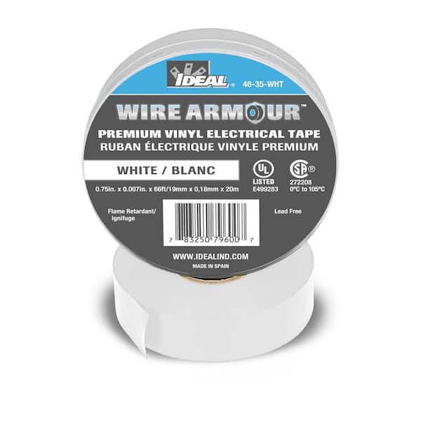 3M 3/4 x 60' White Electrical Tape 1400CC - White Cap