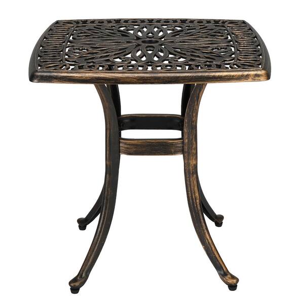 Winado Bronze Square Aluminum Outdoor Side Table 998252496415 The