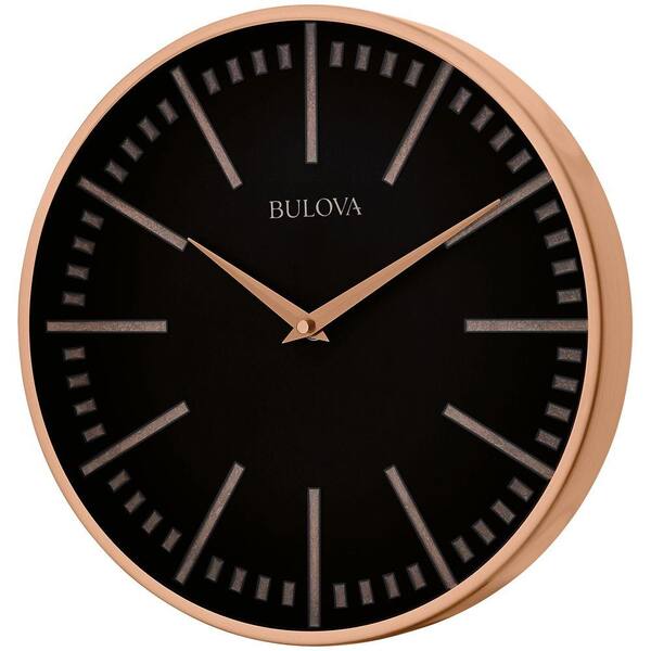 Bulova 12.5 in. H x 12.5 in. W Round Metal Wall Clock
