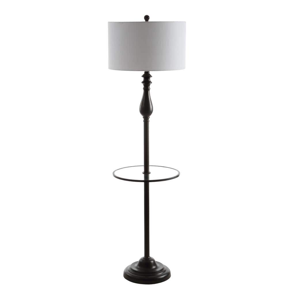 Laine 60" Bronze Metal and Glass LED Floor Lamp