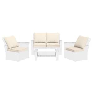 Outdoor 4 in. Cushion Replacement Set for Seats and Backs (Includes 4 Seat Cushions and 4 Back Cushions)