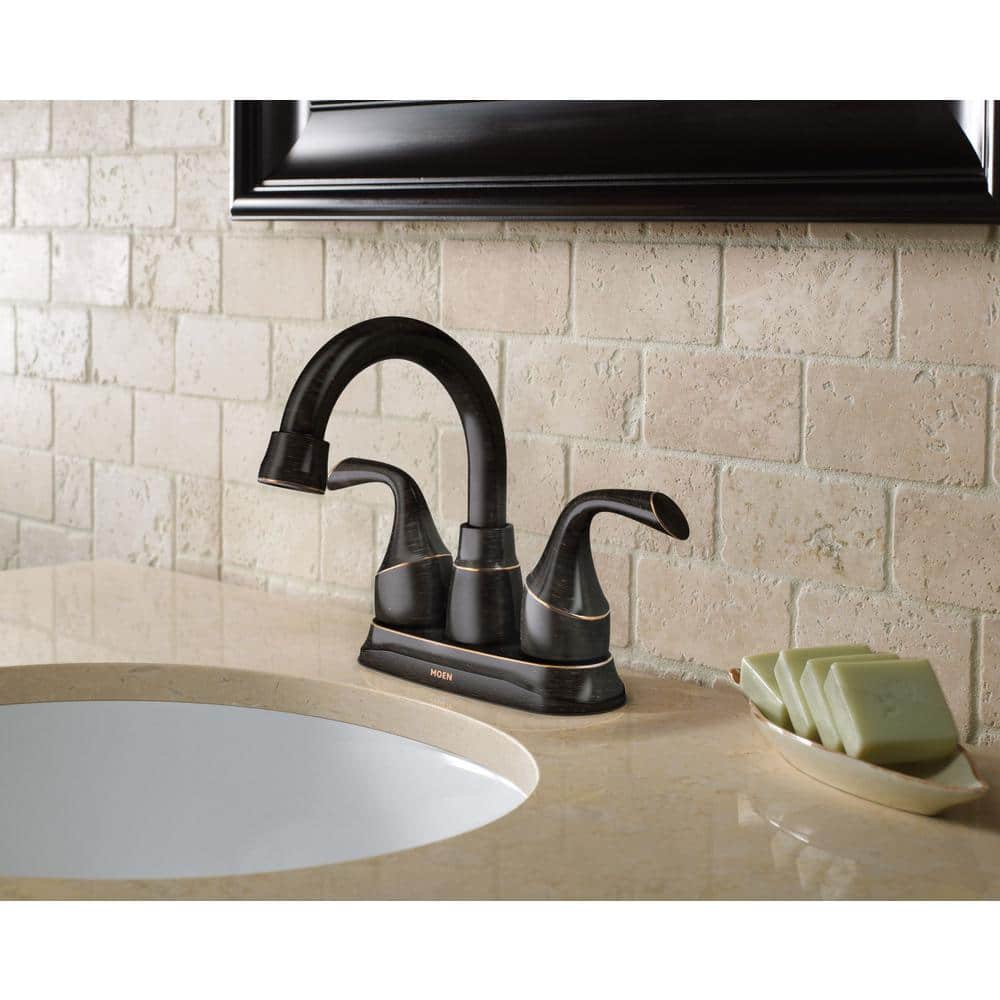 Mediterranean Bronze Two-Handle Centerset Bathroom Faucet