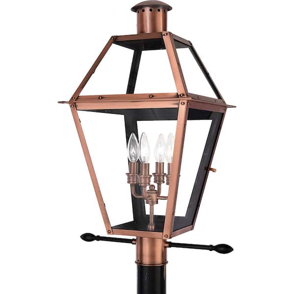 Quoizel Rue De Royal 1-Light Aged Copper Outdoor Post Lantern