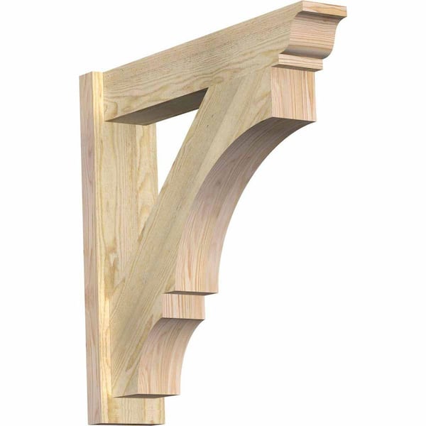 Ekena Millwork 6 in. x 28 in. x 28 in. Douglas Fir Balboa Traditional Rough Sawn Outlooker