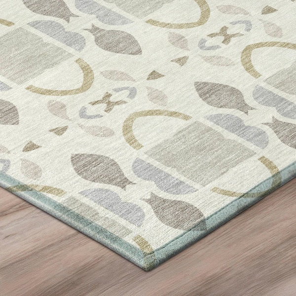 Chantille Machine Washable Indoor/Outdoor Abstract ACN2920 Ivory 2 ft. x 7 ft. Runner Rug
