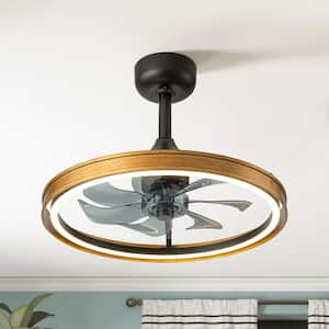 Anson 18.9 in. 48-Watt LED Brown Woodgrain Indoor Ceiling Fan with Lights and Remote Control