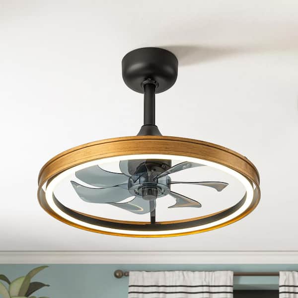 Rennnsan Anson 18.9 in. 48-Watt LED Brown Woodgrain Indoor Ceiling Fan with Lights and Remote Control