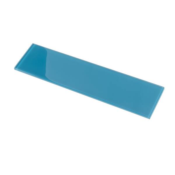 Apollo Tile Ocean Blue 4 in. x 5 in. Polished Glass Mosaic Tile