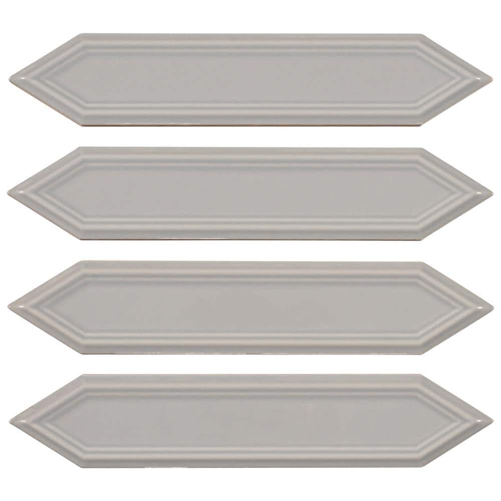 Concerto-Malorum Burtam 2 in. x 8 in. Glossy Ceramic Beveled Picket Wall Ti
