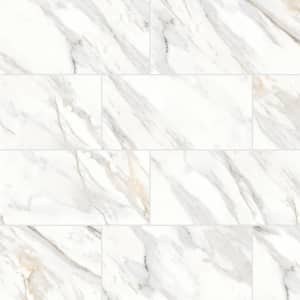 Shandar Rectangular 12 in. x 24 in. Polished Arezzo Bianco Super White Porcelain Tile (9.68 sq. ft./Case)