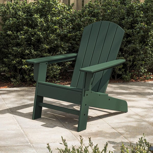 POLYWOOD Seabrook Adirondack Chair in Green OSA20-GR - The Home Depot