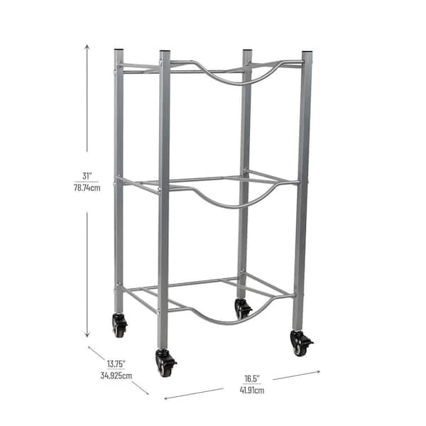 Mind Reader Alloy Collection Metal Adjustable 4 Tier Industrial Storage  Shelves with Wheels 49 12 H x 13 12 W x 23 14 L Silver - Office Depot