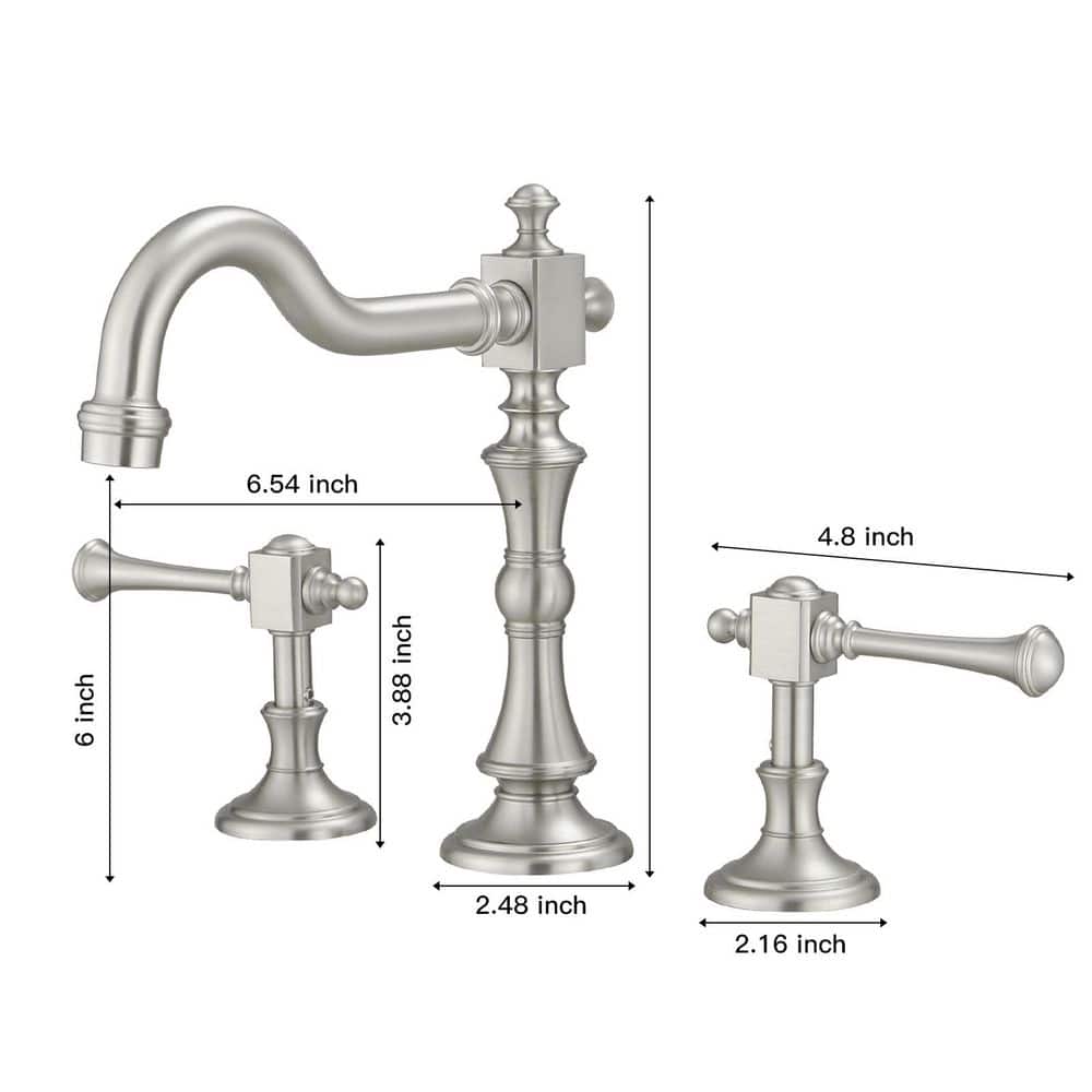 Brushed Nickel Double Handle High-Arc Bathroom Faucet