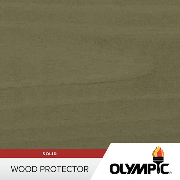 Olympic 1 gal. Autumn Gray Exterior Solid Wood Protector Stain Plus Sealant in One