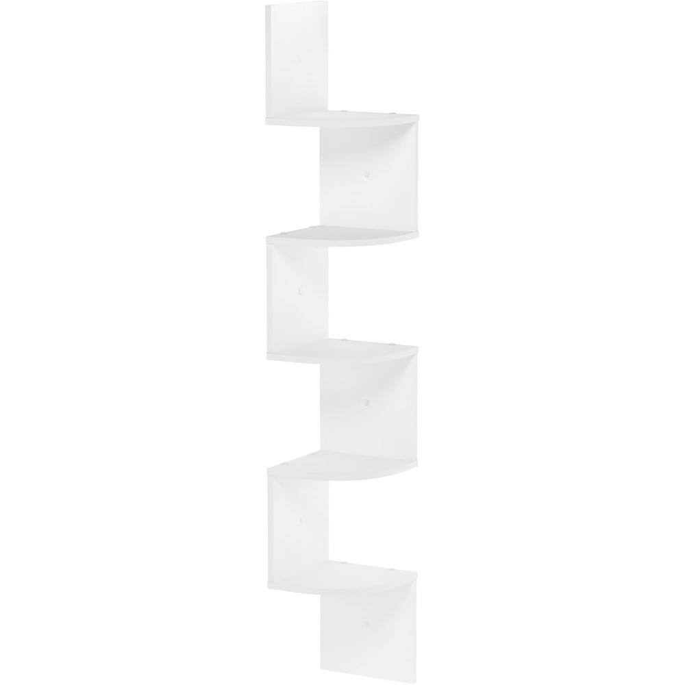 7.9 in. W x 7.9 in. D Cloud White 5-Tier Corner Shelf Decorative Wall Shelf