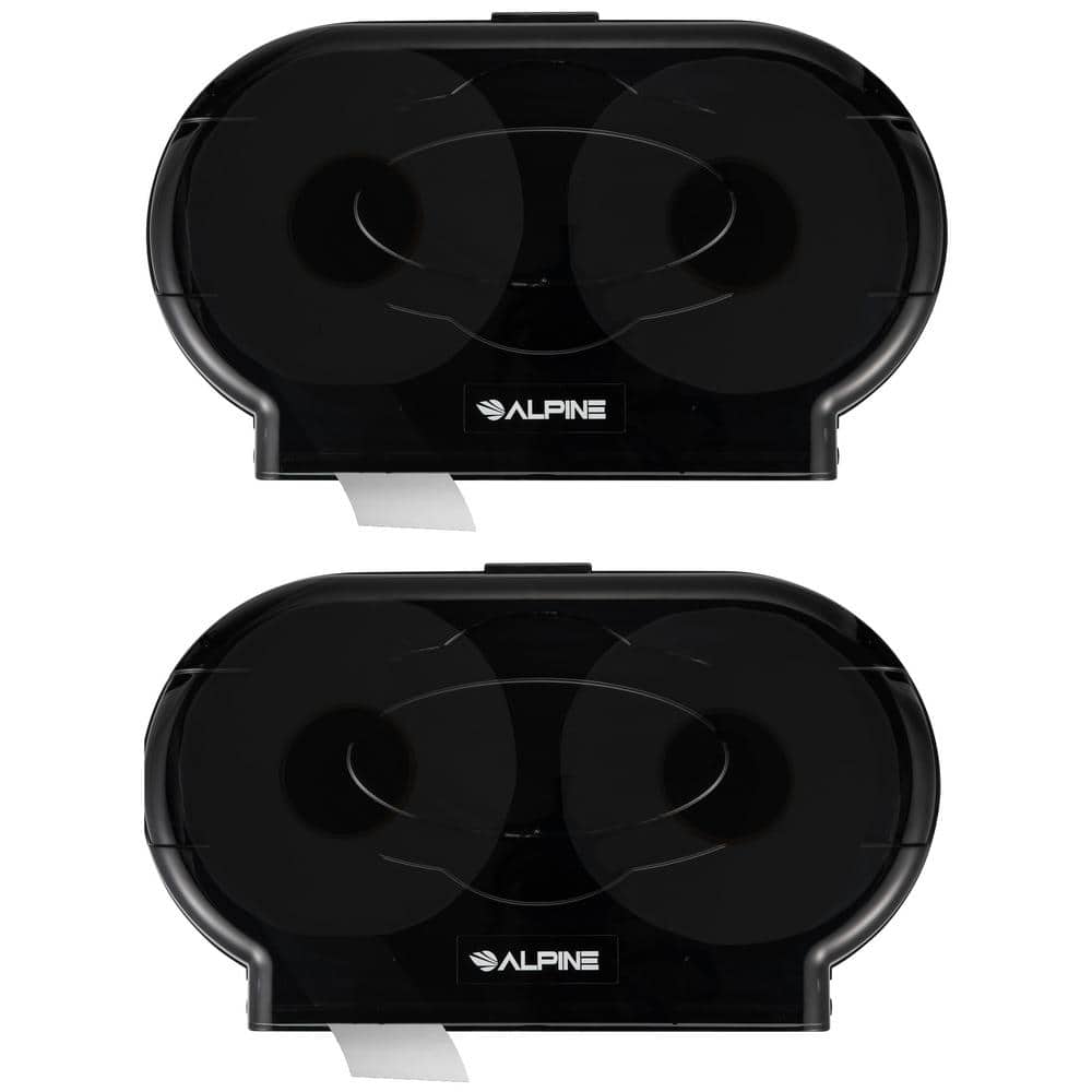 Transparent Black Jumbo Double Roll Toilet Paper Dispenser (2-Pack)