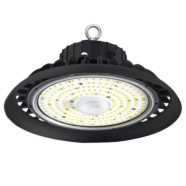 400-Watt Equivalent Round Integrated LED Dimmable Black High Bay Light at 16000-Lumens, 5000K Daylight