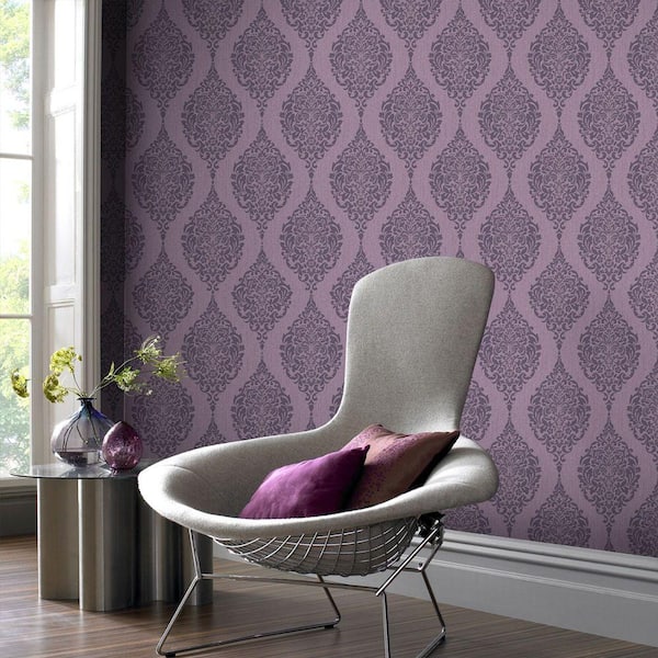 Graham & Brown Purple Luna Wallpaper