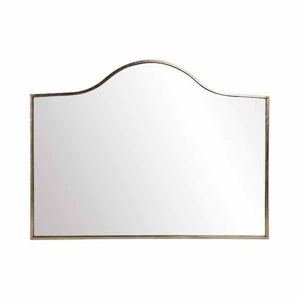 Gold 39 in. W x 30 in. H Modern Arch Metal Framed Mirror
