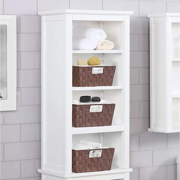 X-Large Storage Baskets for Organizing, Linen Closet Storage, Brown 15 in. x 6 in. Plastic Decorative Baskets Set of 3