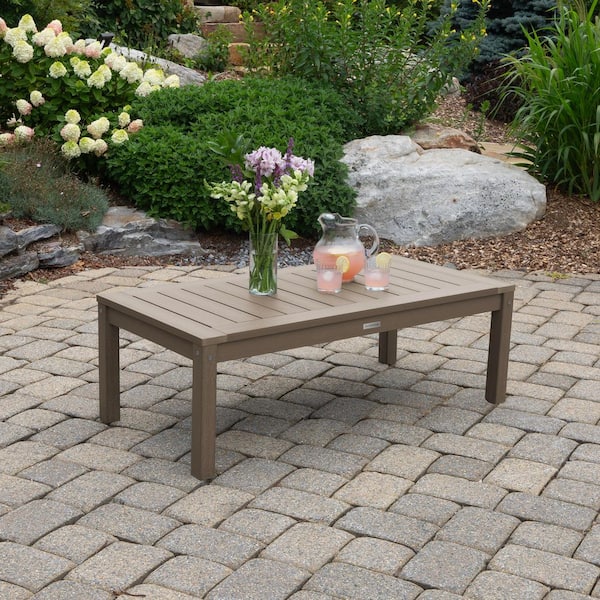 Adirondack Woodland Brown Rectangular Recycled Plastic Outdoor Coffee Table