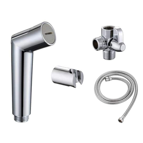 1 Handle Bidet Faucet with Fittings Wall Mount Bidet Sprayer for Toilet in Chrome