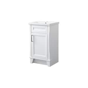 20.4 in. W x 18.1 in. D x 33.5 in. H Single Bath Vanity in White Finish with White Ceramic Sink Top