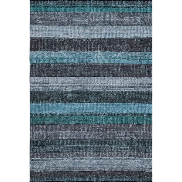 Mayfield Premium Machine Washable Abstract AMF1865 Teal 10 ft. x 14 ft. Area Rug