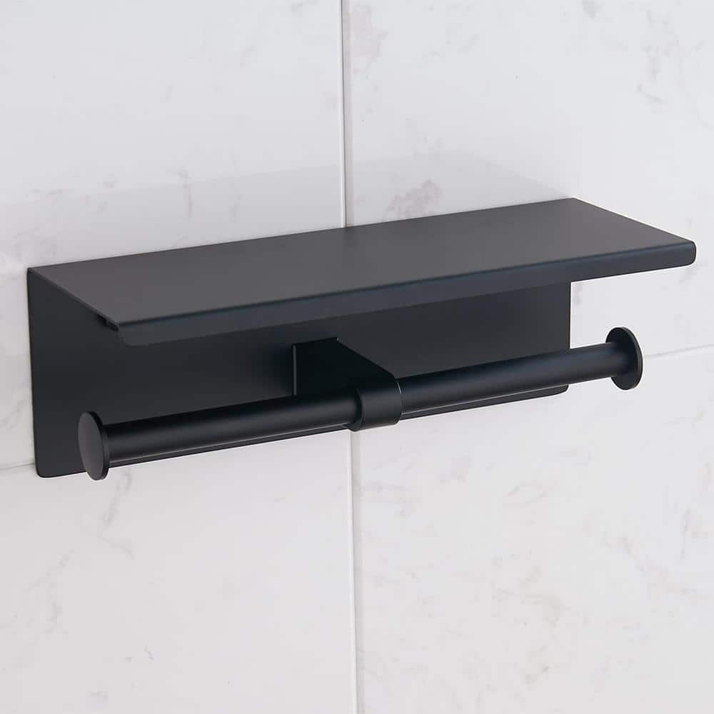 ATKING Bath Wall-Mount Double Post Toilet Paper Holder Shelf Non-Slip ...