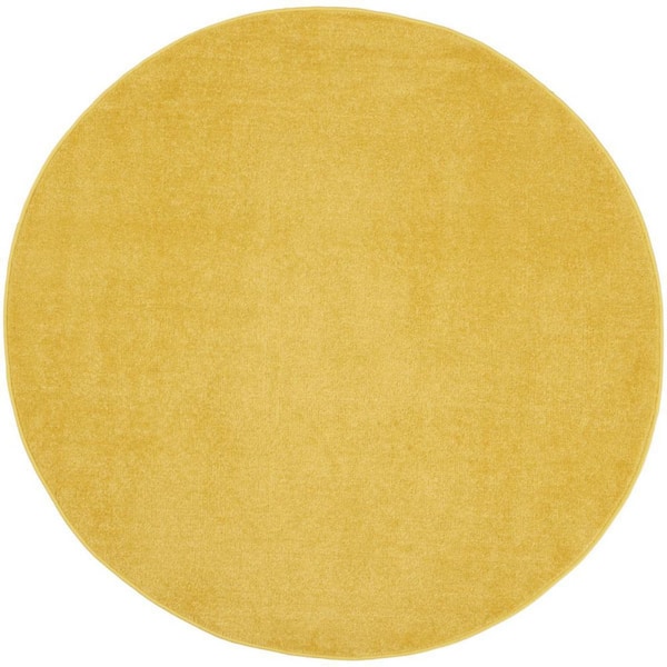 Yellow 6 ft. x 6 ft. Woven Polypropylene Indoor/Outdoor Area Rug