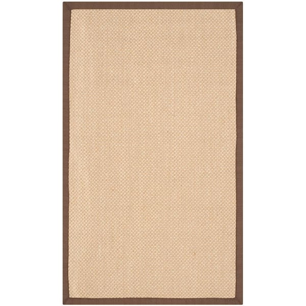 Natural Fiber Maize/Brown 4 ft. x 6 ft. Woven Border Area Rug