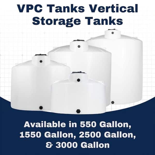 VPC 2500 Gal. White Polyethylene Vertical Storage Tank (12.51 lbs