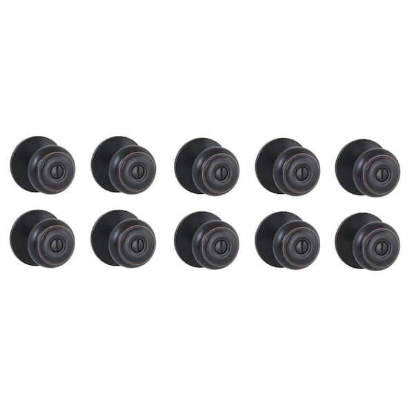 Hartford Aged Bronze Bed/Bath Door Knob (10-Pack)